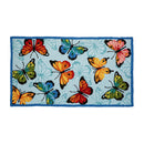 Indoor/Outdoor  Hooked Polypropylene Colorful Flutter Accent Rug 24"x42"