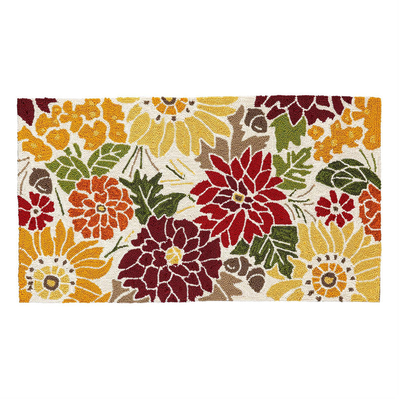 Indoor/Outdoor Fall Florals Polypropylene Accent Rug 24"x42"
