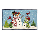 Indoor/Outdoor Hooked Rug, Polypropylene, Snowman With Friends, 24"x42"