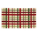 Indoor/Outdoor Hooked Rug, Polypropylene, Christmas Plaid, 24"x42"