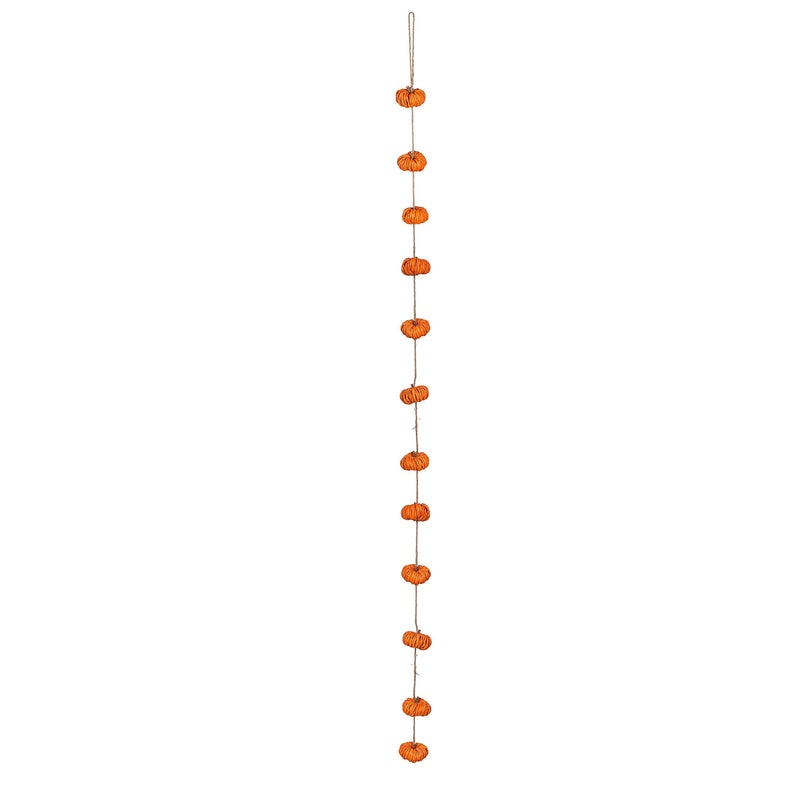 Paper Rope Pumpkin Garland, Orange