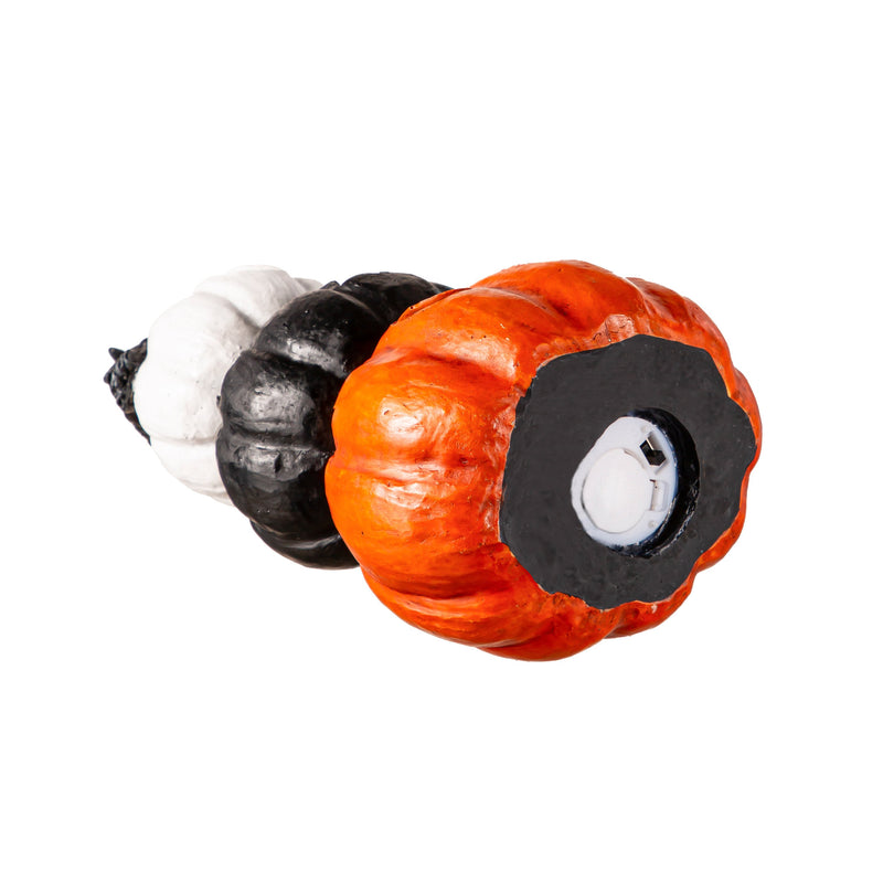 6.5" LED Resin Pumpkins with Crow Tabletop Decor,phl360
