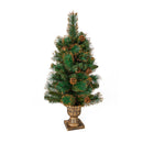 3' Lighted Tree with Pinecones in Gold Stand,phl447