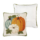 Indoor/Outdoor Shaped Pumpkins Hooked Polypropylene Throw Pillow 18"x18"