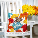 Indoor/Outdoor Fall Leaves Hooked Polypropylene Throw Pillow 18"x18"