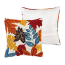 Indoor/Outdoor Fall Leaves Hooked Polypropylene Throw Pillow 18"x18"