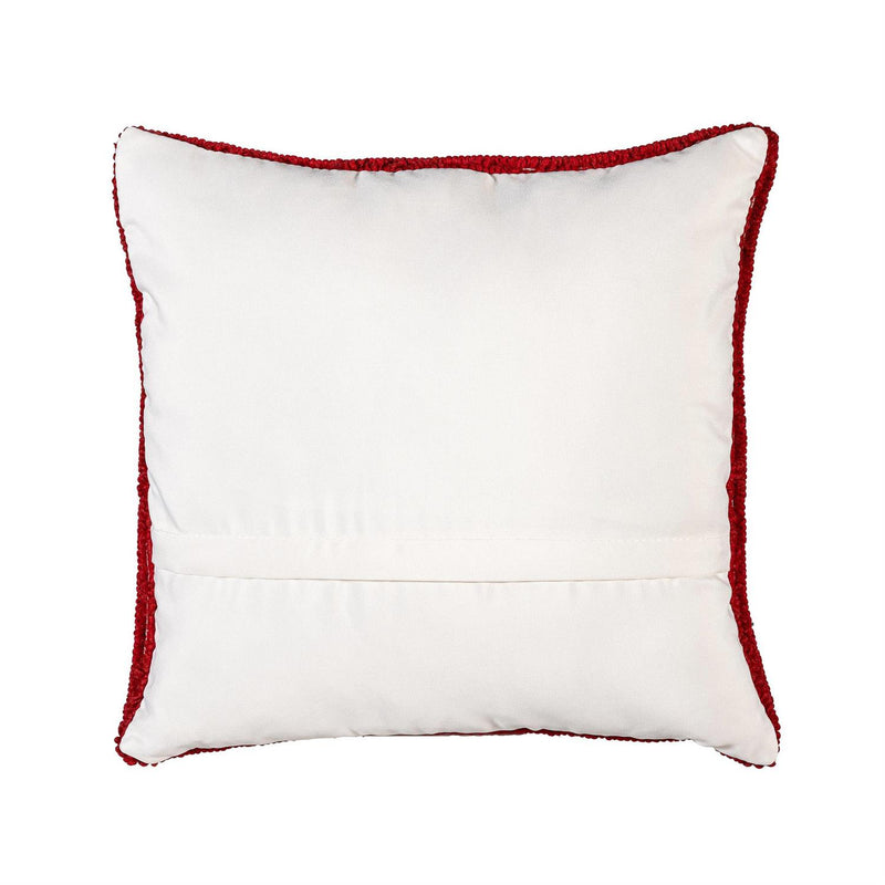 Indoor/Outdoor Hooked Pillow, Polypropylene, Snowflake, 18"x18"