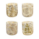 Viva Style Planter, Pressed Foliage Glass Planter, 5"H, Asst of 4