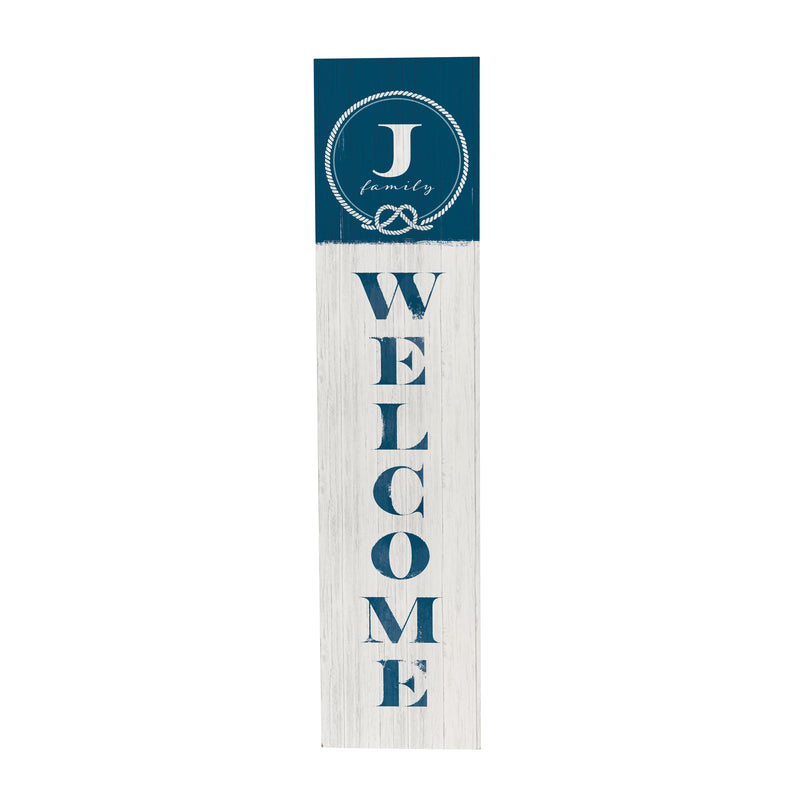 Coastal Porch Leaner Nautical Monogram 46" J J