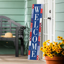 American Classic Stars & Stripes Porch Leaner, "Welcome", 46"H