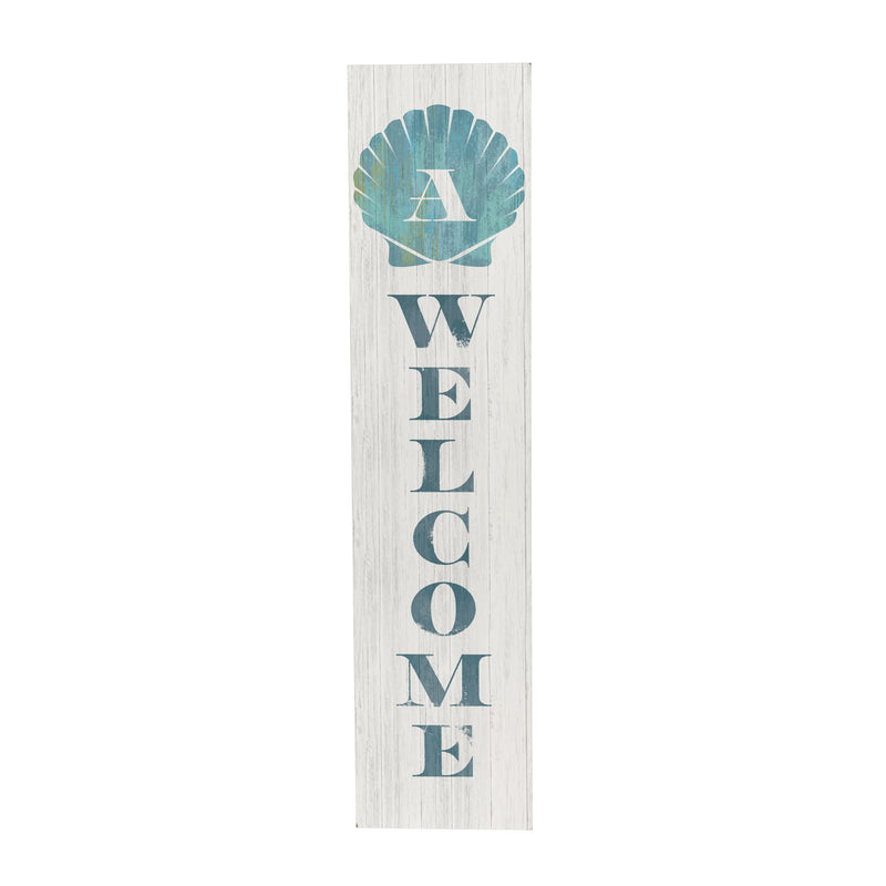 Coastal Porch Leaner Shell Monogram 46" A A