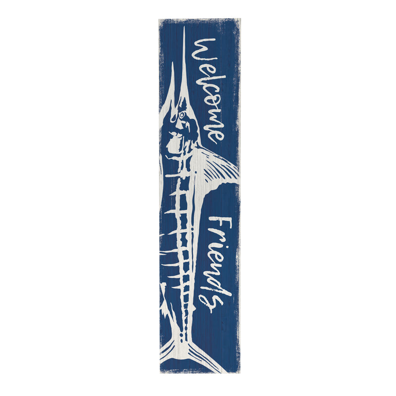 Coastal Porch Leaner Welcome Marlin 46" H
