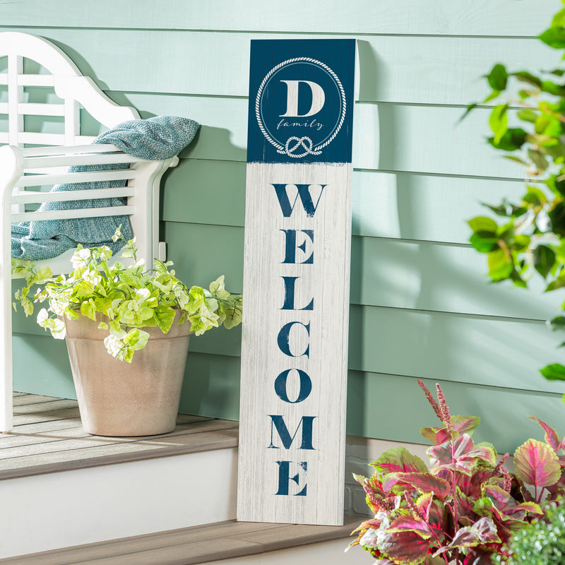 Coastal Porch Leaner Nautical Monogram 46" D D