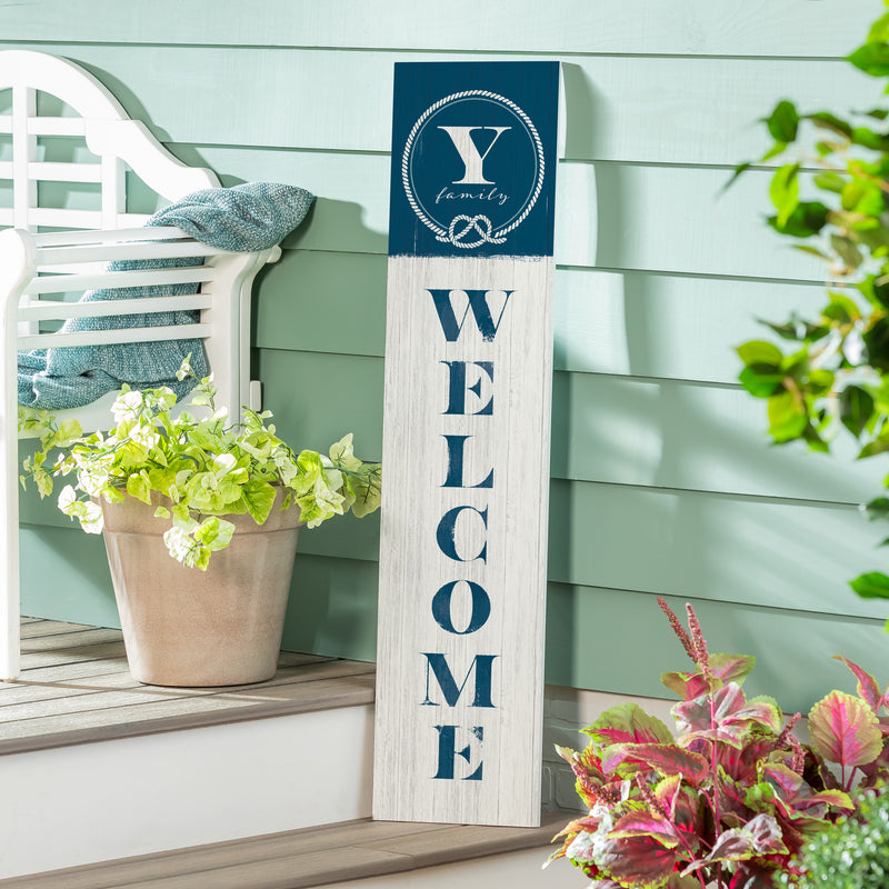 Coastal Porch Leaner Nautical Monogram 46" Y Y