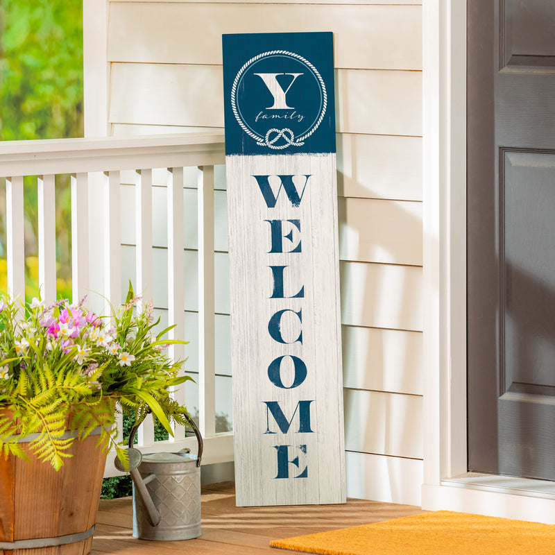 Coastal Porch Leaner Nautical Monogram 46" Y Y