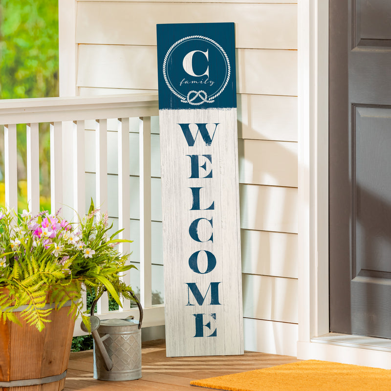 Coastal Porch Leaner Nautical Monogram 46" C C