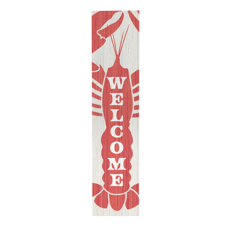 Coastal Porch Leaner Welcome Lobster 46" H