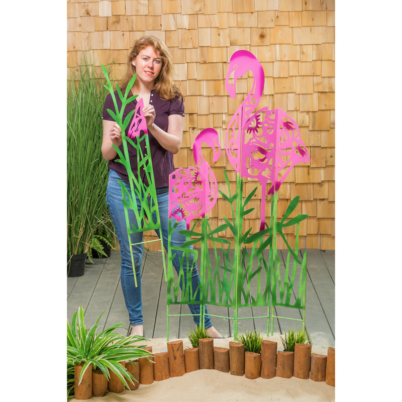 Colored Metal Panel Stakes, Flamingo,q56117