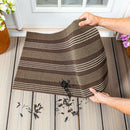 Dark Brown Striped PVC Loop Mat