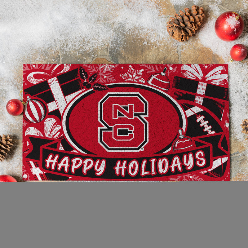 North Carolina State University Holiday PVC Mat, 28"x16"
