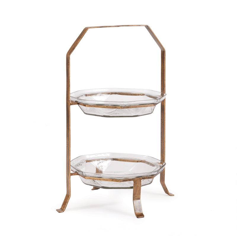NAPA Home & Garden, ILANA 2-TIER GLASS SERVING TRAY,SE407