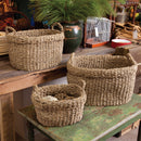 NAPA Home & Garden, SEAGRASS OVAL BASKETS WITH HANDLES, SET OF 3,SG2006