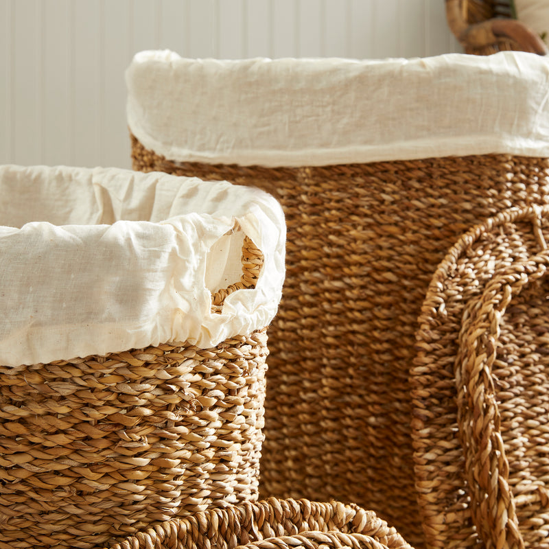 NAPA Home & Garden, SEAGRASS OVAL HAMPER WITH LINING, SET OF 2,SG2032
