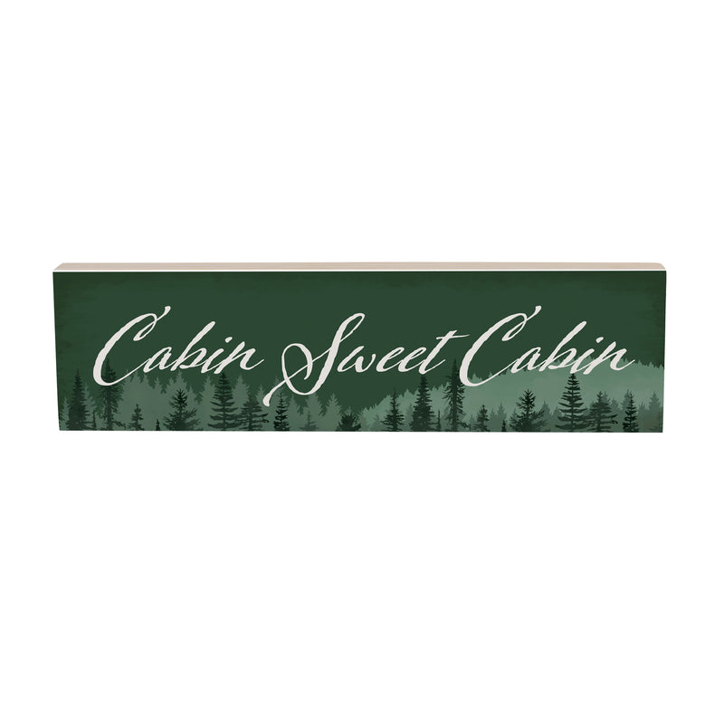 High Country Painting Wood Mantle Sign, "Cabin Sweet Cabin", 18"x5"