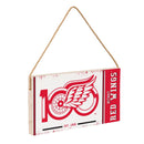 Detroit Red Wings,100 Anniversary Wood Wall Sign, 6x11