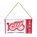 Detroit Red Wings,100 Anniversary Wood Wall Sign, 6x11