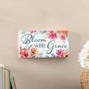 Pastels of Nature Wood Hanging Sign w/ Rope, "Bloom With Grace", 11"x6"