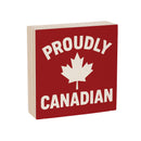 Canada Strong Vintage Wood Sign Plock, "Proudly Canadian", 6"x6"
