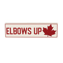 Canada Strong Vintage Wood Mantle Sign, "Elbows Up", 18"x5"