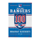 New York Rangers,100 Anniversary Wood Wall Sign, 16x24