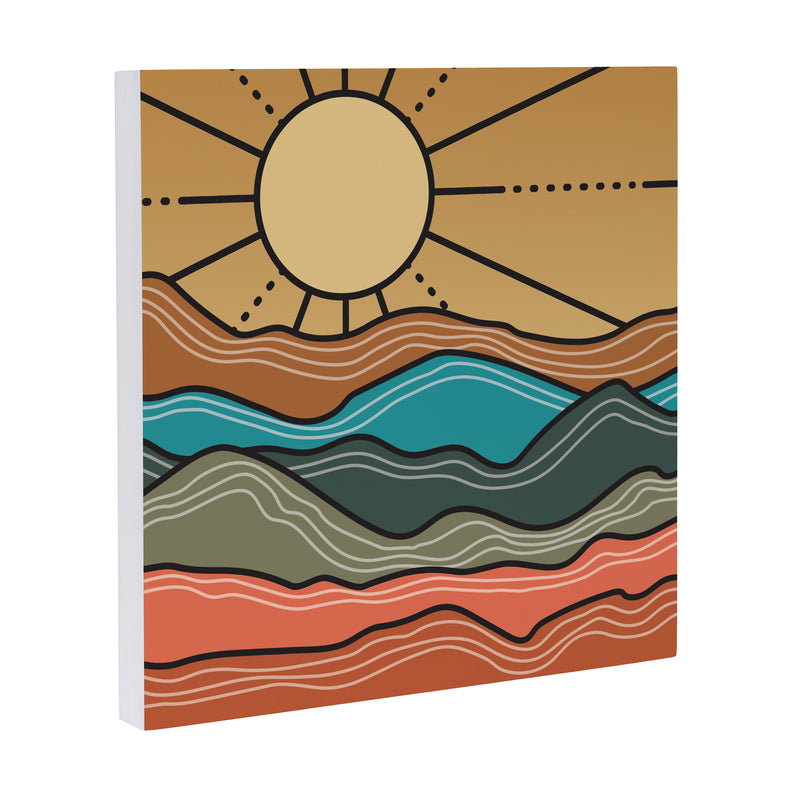 Southwest Sunrise Indoor Wall Decor, Wood, Landscape, 12"x12"