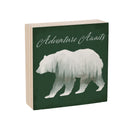 High Country Painting Wood Sign Plock, Bear "Adventure Awaits", 6"x6"