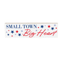 American Classic Stars & Stripes Wood Mantle Sign, "Small Town Big Heart", 18"x5"
