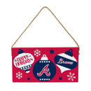 Atlanta Braves Holiday Wood Wall Sign, 6x11