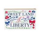 American Classic Red White & Bows Wood Sign Plock,"Sweet Land Of Liberty", 12"x8"