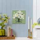 Daisy Scape Indoor Wall Decor, Wood, Bouquet, 12"x12"