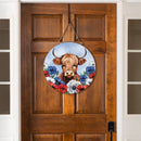 American Classic Highland Cow Wood Door Decor, 18"