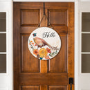 High Country Pheasant Wood Door Decor, "Hello", 18"