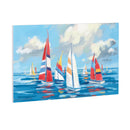 Blue Coastal Sailboats Indoor Wall Decor, Wood, 24"x16"
