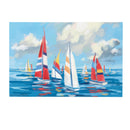 Blue Coastal Sailboats Indoor Wall Decor, Wood, 24"x16"