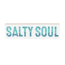 Blue Coastal Make Waves Wood Mantle Sign, "Salty Soul", 18"x5"