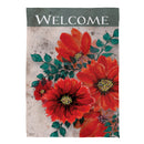 Royal Red Poppy Suede Garden Flag