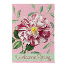 Radiant Pink Flower Suede House Flag