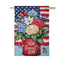 Patriotic Hydrangeas Suede House Flag