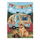 Camping Dog Suede House Flag