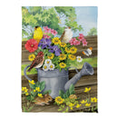 Watering Can Bunch Suede House Flag